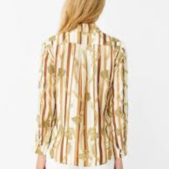 J.McLaughlin Denver Silk Point Collar Long Sleeve Size S - Picture 2 of 4